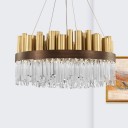 Loft Industry Modern - Gold Tubes & Glass Chandelier